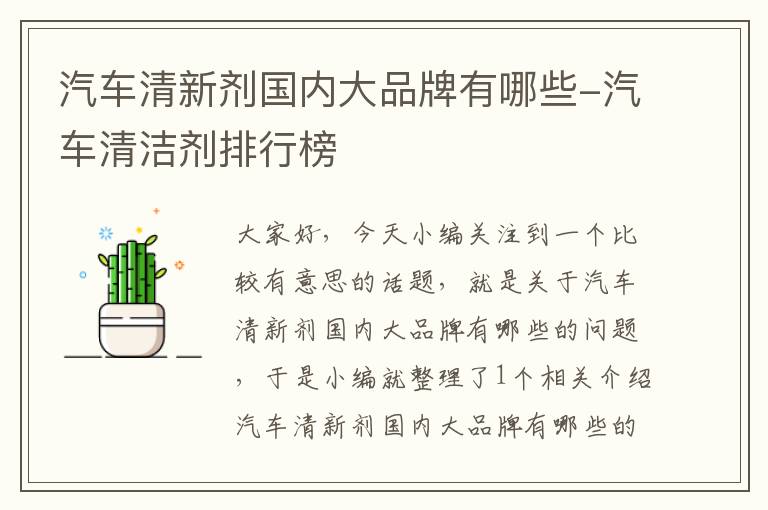 汽车清新剂国内大品牌有哪些-汽车清洁剂排行榜