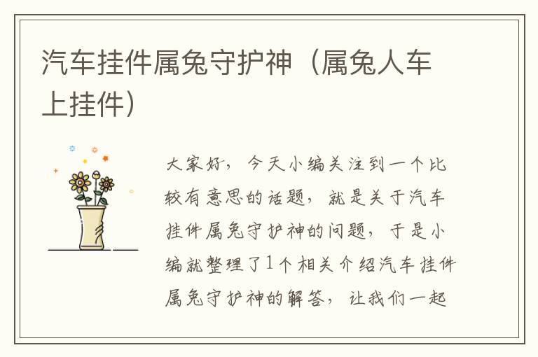 汽车挂件属兔守护神（属兔人车上挂件）