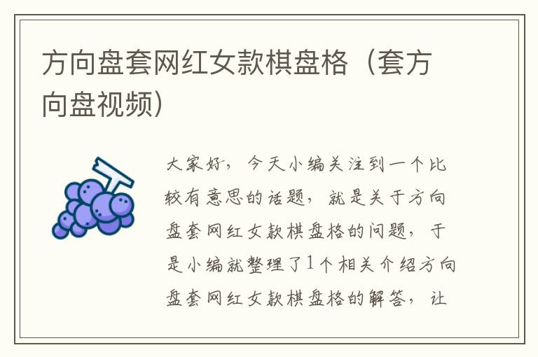 方向盘套网红女款棋盘格（套方向盘视频）