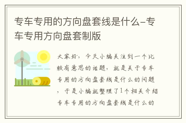 专车专用的方向盘套线是什么-专车专用方向盘套制版