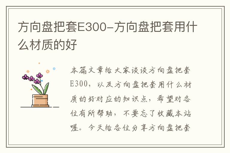 方向盘把套E300-方向盘把套用什么材质的好