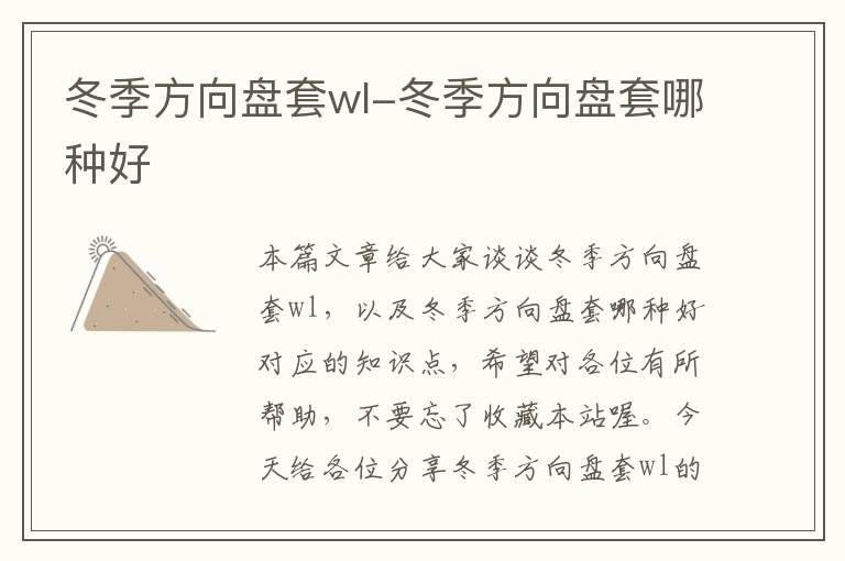 冬季方向盘套wl-冬季方向盘套哪种好