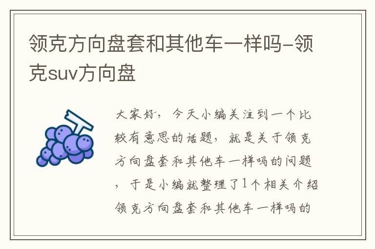 领克方向盘套和其他车一样吗-领克suv方向盘