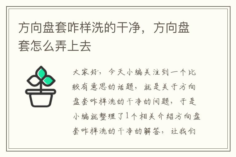 方向盘套咋样洗的干净，方向盘套怎么弄上去