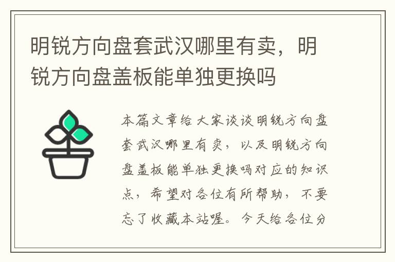 明锐方向盘套武汉哪里有卖，明锐方向盘盖板能单独更换吗