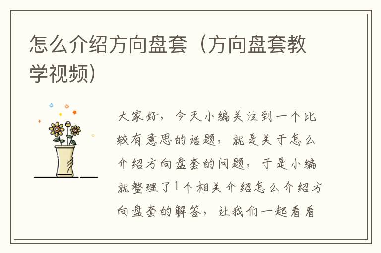 怎么介绍方向盘套（方向盘套教学视频）