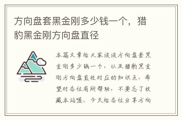 方向盘套黑金刚多少钱一个，猎豹黑金刚方向盘直径