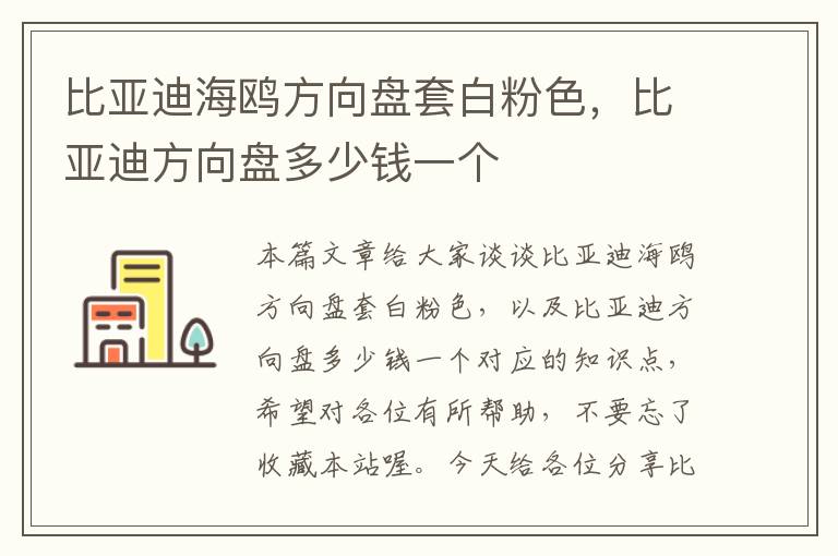 比亚迪海鸥方向盘套白粉色，比亚迪方向盘多少钱一个