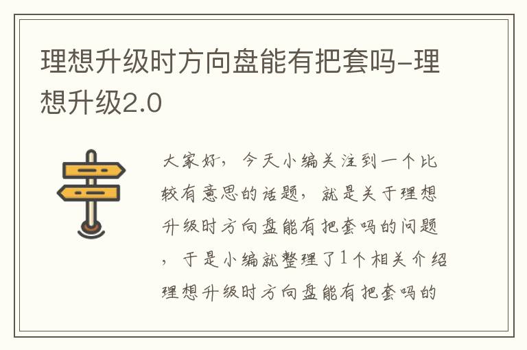 理想升级时方向盘能有把套吗-理想升级2.0