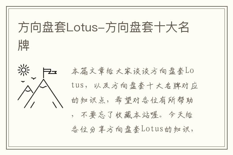 方向盘套Lotus-方向盘套十大名牌