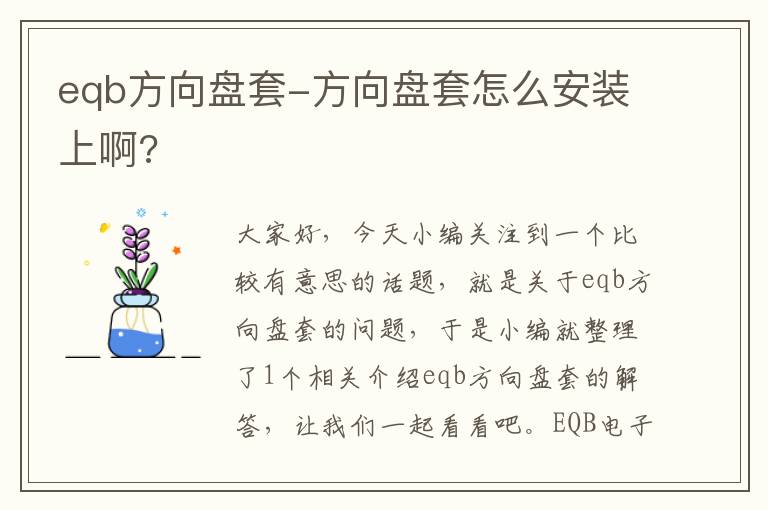 eqb方向盘套-方向盘套怎么安装上啊?