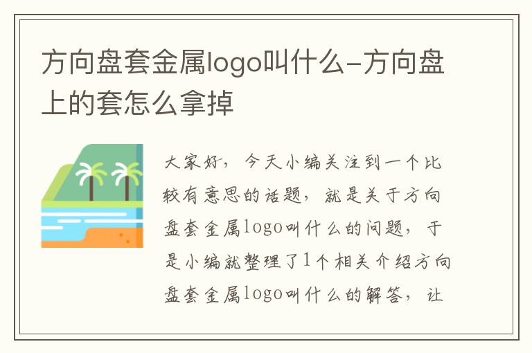 方向盘套金属logo叫什么-方向盘上的套怎么拿掉