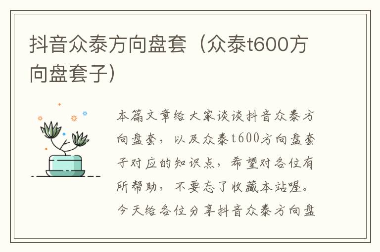 抖音众泰方向盘套（众泰t600方向盘套子）