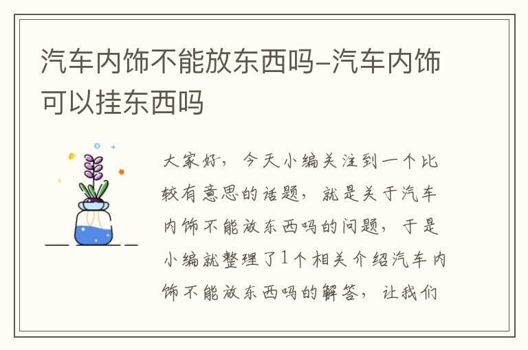 汽车内饰不能放东西吗-汽车内饰可以挂东西吗