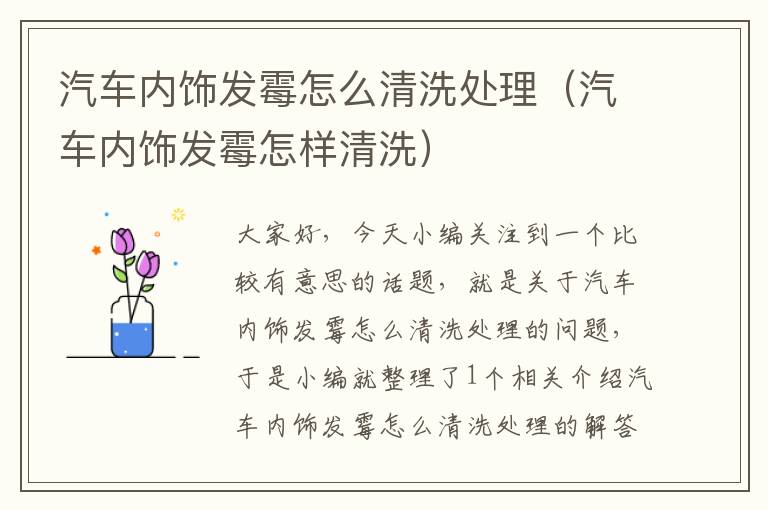 汽车内饰发霉怎么清洗处理（汽车内饰发霉怎样清洗）