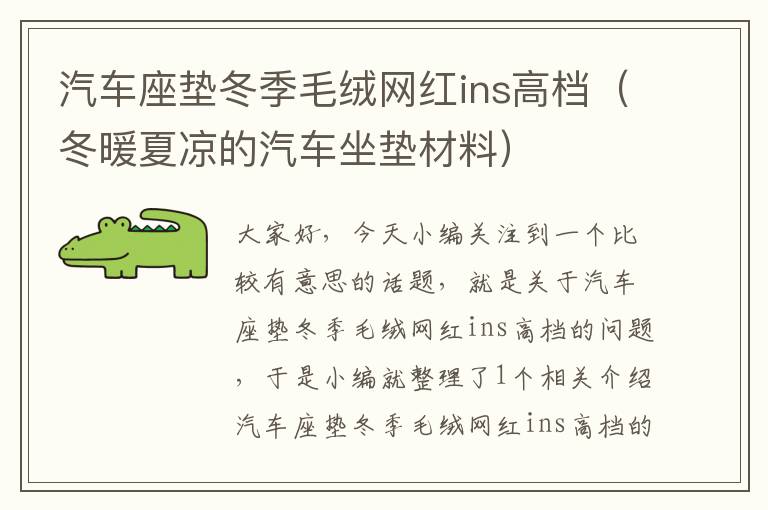 汽车座垫冬季毛绒网红ins高档（冬暖夏凉的汽车坐垫材料）