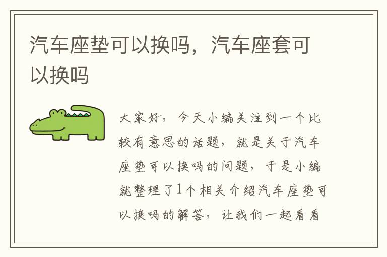 汽车座垫可以换吗，汽车座套可以换吗