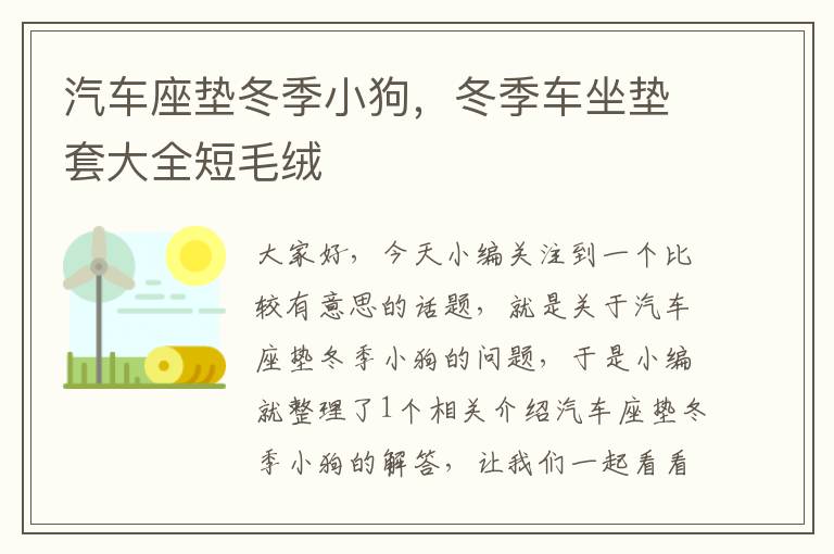 汽车座垫冬季小狗，冬季车坐垫套大全短毛绒