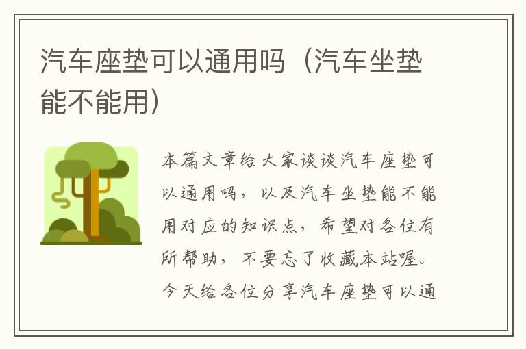 汽车座垫可以通用吗（汽车坐垫能不能用）