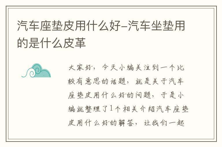 汽车座垫皮用什么好-汽车坐垫用的是什么皮革