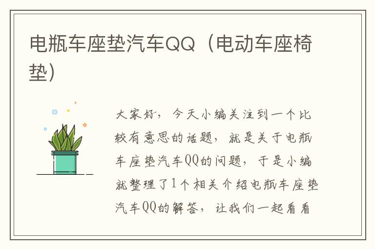 电瓶车座垫汽车QQ（电动车座椅垫）