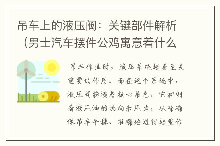 吊车上的液压阀：关键部件解析（男士汽车摆件公鸡寓意着什么）