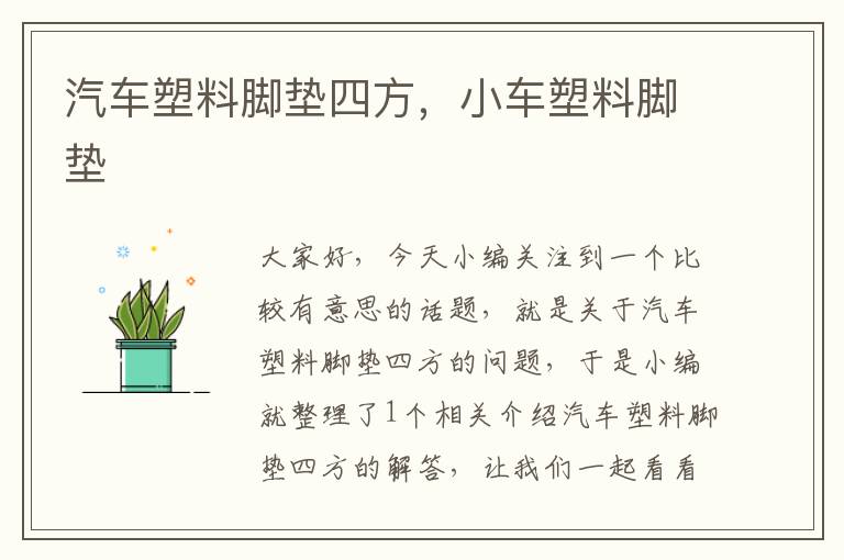 汽车塑料脚垫四方，小车塑料脚垫