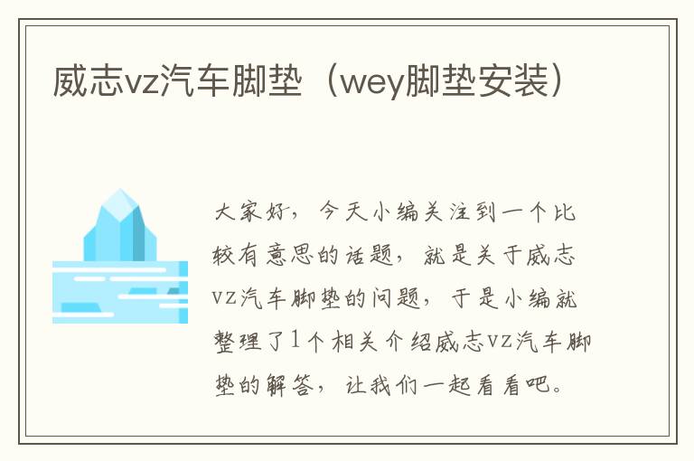 威志vz汽车脚垫（wey脚垫安装）