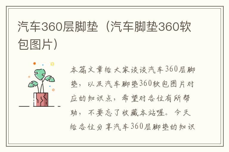 汽车360层脚垫（汽车脚垫360软包图片）