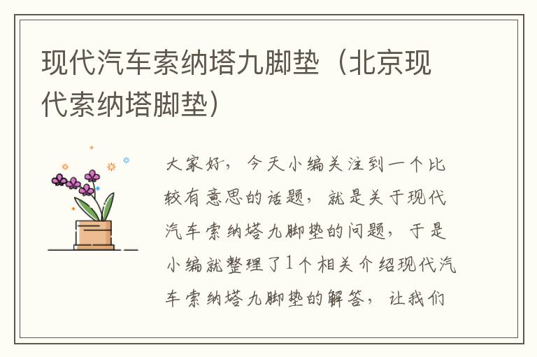 现代汽车索纳塔九脚垫（北京现代索纳塔脚垫）