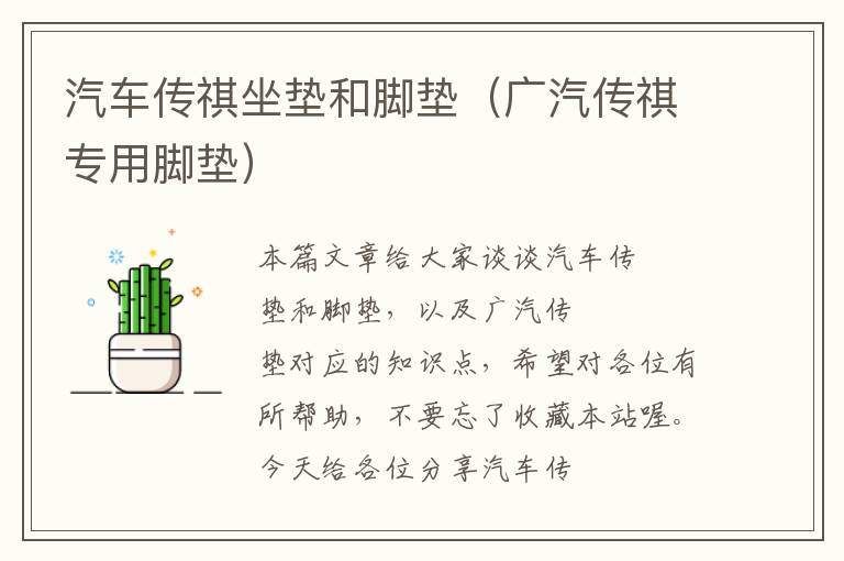 汽车传祺坐垫和脚垫（广汽传祺专用脚垫）