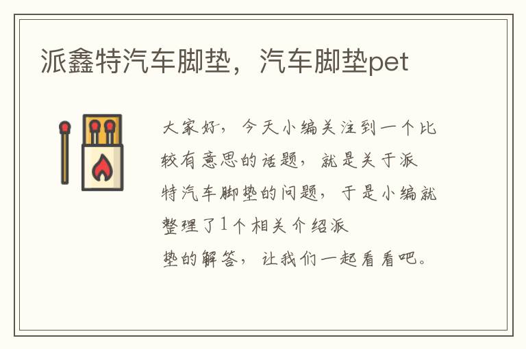 派鑫特汽车脚垫，汽车脚垫pet