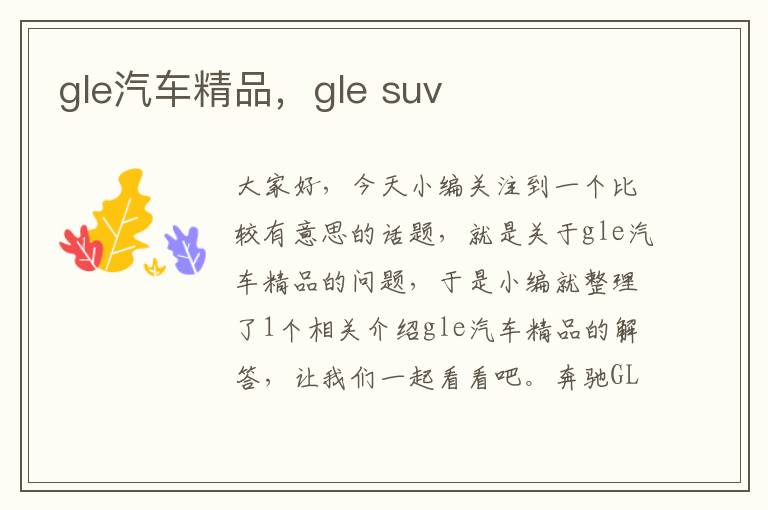 gle汽车精品，gle suv