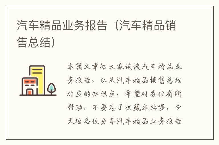 汽车精品业务报告（汽车精品销售总结）