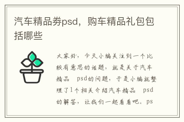 汽车精品劵psd，购车精品礼包包括哪些