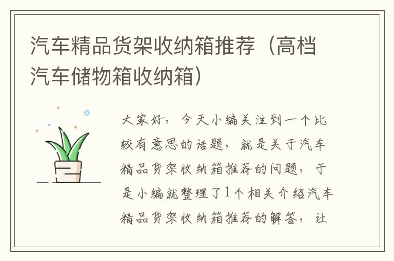 汽车精品货架收纳箱推荐（高档汽车储物箱收纳箱）